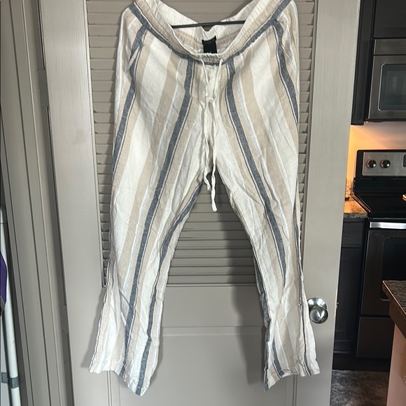 Ann Taylor Blue and Cream Striped Pants - Picture 1 of 1
